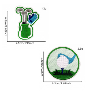 Custom Golf Theme Embroidery <b>Iron</b> On Patch Set for Clothing and Bags - Product Image 3