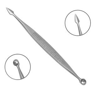 Pousse-cuticules professionnel de qualité supérieure en acier inoxydable à double tranchant, forme cuillère large, outil de manucure et de toilettage - Product Image 3