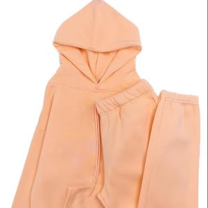 Conjunto deportivo informal de dos piezas para hombre, de forro polar, para gimnasio, entrenamiento, correr, conjunto de chándal para hombre, a la moda, personalizado, liso. - Product Image 2