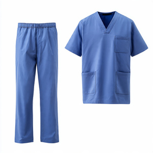 Medical Nurse <b>Uniform</b> <b>Scrub</b> Suit Short Sleeve Customizable 100% Cotton Knitted Breathable Comfortable - Product Image 6
