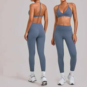 Conjuntos de 2 piezas para mujer, traje deportivo, conjunto de yoga, conjunto de sujetador deportivo transpirable, traje de fitness para correr, ropa de yoga informal - Product Image 1