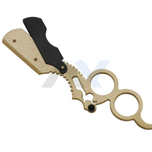 Lame de rasoir droite professionnelle pour hommes, rasoir à anneau, rasoirs shavette classiques, outil de rasage manuel - Product Image 4
