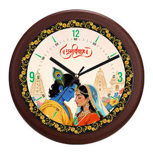 Reloj de Pared 3D de Lujo Liviya con Diseño de Radha Krishna, Plástico Dorado, Color Personalizado, Decoración para el Hogar, Regalo Promocional para Oficina - Product Image 5