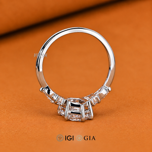 Bague de fiançailles pour femme avec diamant hexagonal allongé de 2 carats, diamant de laboratoire certifié IGI, bague de mariage, diamant unique - Product Image 4