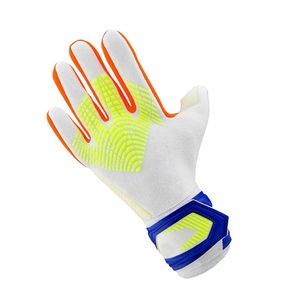 Football Goalkeeper Gloves White Orange Neon Green <b>Full</b> Finger Non <b>Slip</b> Breathable Adjustable Wrist Strap Unisex - Product Image 3