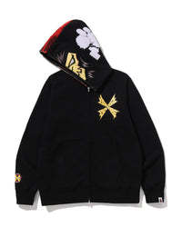 Sweat à capuche noir unisexe coupe oversize streetwear avec imprimé dessin animé et logo frontal, en coton French Terry 370g, sérigraphié - Product Image 3