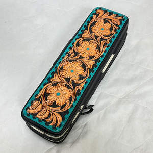 Nuevo Estuche de Piel de Vacuno Hecho a Mano para Rizador de Pelo, con Diseño Floral Occidental, Organizador de Herramientas para el Cabello con Cierres de Cremallera - Product Image 4