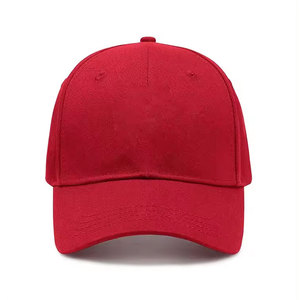 Casquette de baseball en coton rouge à 6 panneaux, réglable, unisexe, couleur unie, décontractée pour adultes - Product Image 5