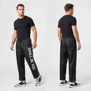 Pantalones Cortavientos Ligeros para Hombre con Estampado de Letras, Pierna Ancha, Impermeables, Transpirables, 100% Nailon, Secado Rápido, Ecológicos, para Senderismo y Lluvia - Product Image 4