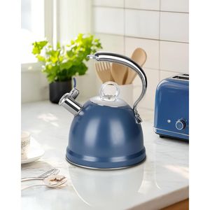 Bollitore da tè in acciaio inossidabile da 2,5 litri con manico ergonomico e base a 3 strati unica, adatto per piano cottura - Product Image 2