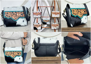 Bolso Bandolera de Cuero Vacuno con Diseño Floral, Hecho a Mano, de Cuero Genuino, para Mujer, Novedad 2026 - Product Image 2