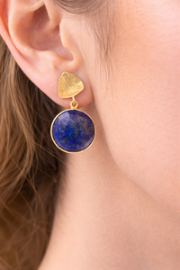 Handmade Designer Customized Sterling <b>Silver</b> Lapis Lazuli Gemstone Fine Drop <b>Dangle</b> <b>Earrings</b> for Women Wedding - Product Image 2