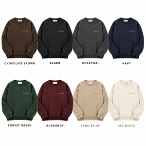 Custom Unisex Chocolate <b>Brown</b> Oversized Crewneck Sweatshirt Vintage Washed Heavyweight <b>Fleece</b> Tonal 3D Embroidered Logo Private - Product Image 5