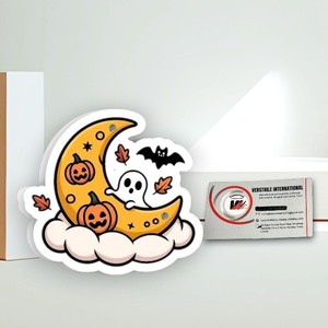Cils en acrylique carrés magnétiques personnalisés de haute qualité, polyvalents, internationaux, thème Halloween (Lune, Nuage, Citrouille, Chauve-souris, Crâne) - Product Image 2