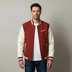 Nouvelle arrivée 2026 – Blouson universitaire d'hiver pour homme en toile imperméable avec broderies personnalisées en chenille 100 % laine et lettres brodées - Product Image 1