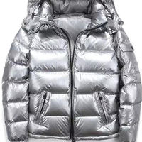 Veste matelassée d'hiver pour homme, noire, coupe-vent, imperméable, avec fermeture éclair, logo sur le devant, longueur standard, rembourrage en polyester
