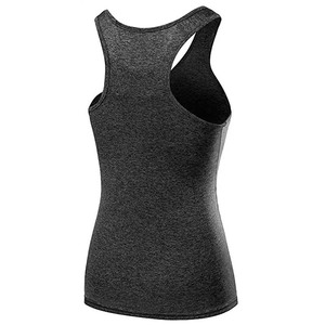 Customized High Quality Women's Tank Tops Summer Workout Yoga Front Breathable Quick Dry Polyester/Cotton Sleeveless Solid - Product Image 5