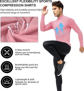 Men's Compression Long Sleeve Performance Shirt Premium Quick Dry Compression Base <b>Layer</b> <b>Top</b> Men's Athletic Compression Training - Product Image 5