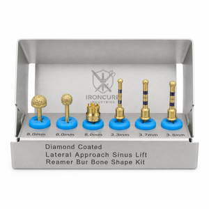 ชุดดอกสว่านเจาะกระดูกแบบเคลือบเพชรสำหรับการยกไซนัสแบบ Lateral Approach ของ Ironcure Industries ขนาด 6 ชิ้น 8.0 มม. 6.0 มม. 3.3 มม. 3.7 มม. - Product Image 1