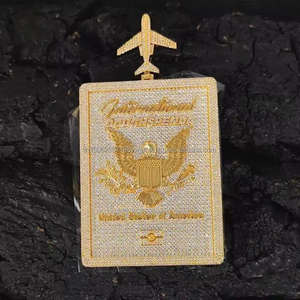 ฮิปฮอป Ivvs Moissanite จี้เพชรตัวอักษรที่กำหนดโลโก้925เงินชุบตะขอเครื่องบินส่วนบุคคล - Product Image 1