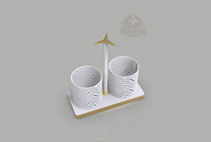 Porte-ustensiles double, support pour cuillères et fourchettes, support de couverts de table, support moderne pour ustensiles de cuisine, organisateur de table Ramadan Palestine - Product Image 5