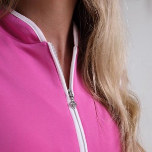Polo sin Mangas Rosa para Mujer, Color Sólido, Tejido de Punto, Transpirable, Estilo Casual, Largo Regular - Product Image 6