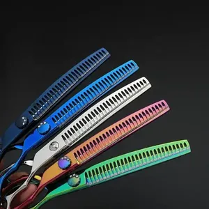 Hair Thinning Scissors Curved <b>Ceramic</b> Handle for Men's Fashion Japanese Stainless Steel CE Certified Beauty Tool SUBJECT - Product Image 3