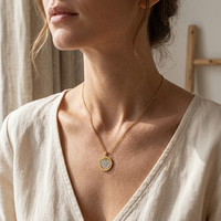 Collier en acier inoxydable plaqué or tendance coréen Collier en zircon avec pendentif symbole personnalisé Colliers de mode tendance