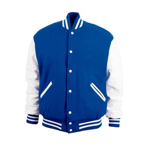 Men's Leather Varsity Jacket Embroidered Letter Patch Front Preppy Style Turn-down Collar Breathable Autumn Wear - Product Image 3