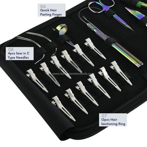 Salon Grade <b>Hair</b> Extension Tools Kit Micro Bead Styling Wave <b>Crimper</b> <b>Hair</b> & Removal Plier Section <b>Hair</b> Clip Snipping Thread Hook - Product Image 4