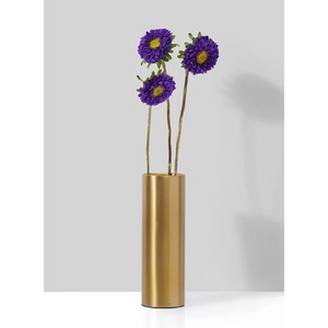 Minimalist Brass Cylinder <b>Vase</b> with Purple Flowers Tabletop <b>Decor</b> for Home Wedding Rust Resistant Tabletop <b>Decor</b> for Home <b>Decor</b> - Product Image 1