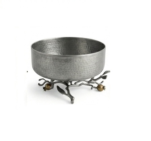 Vintage Style <b>Metal</b> <b>Bowl</b> With Lotus Leaf Base Traditional Chinese Design Polished Finish For Tableware Gifting Serving <b>Bowl</b> - Product Image 5