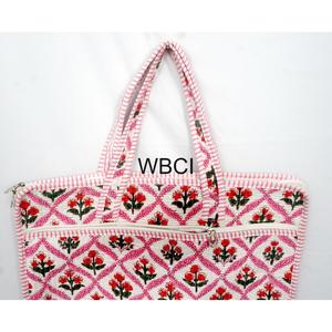 Eco Friendly Laptop <b>Bag</b> 100% Cotton Block Print Classic Laptop <b>Bag</b> With Handle Textile Material Large Capacity Shoulder - Product Image 4