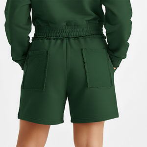 Nouveau short en jean tendance pour femme, taille haute, 100 % coton, sérigraphie personnalisée, couleur verte unie, respirant - Product Image 6