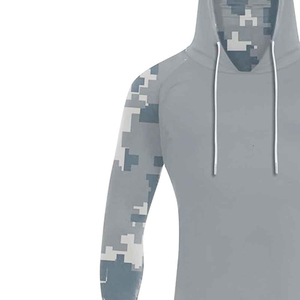 Sweat à capuche de pêche camouflage gris pour homme, manches longues, séchage rapide, vêtement de pêche, pull-over, haut d'extérieur, UPF 50, chemise en polyester - Product Image 5