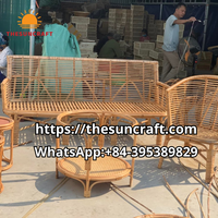 El yapımı doğal Rattan sehpa lüks mermer tasarım fabrika doğrudan en çok satan ev dekor oturma odası mobilya Vietnam