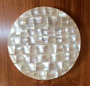 Round Mother Of Pearl Coaster Decorative <b>Table</b> <b>Protectors</b> for Hotels Restaurants Home Decor MOP Coaster - Product Image 3