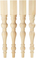Pieds de table coniques sculptés en bois massif robuste pour bureaux modernes minimalistes, tables de salle à manger et de salon - Utilisation extérieure et hospitalière