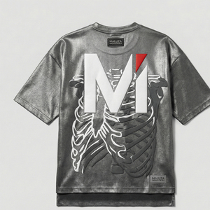 T-shirt Oversize Métallique Streetwear Texture Brillante Mode Urbaine Décontractée Homme 100% Coton MALUZA INDUSTRIES - Product Image 3