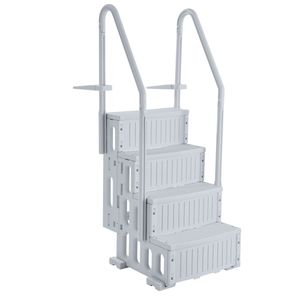 Échelle de piscine à 4 marches avec double main courante, marches antidérapantes robustes, 48 pouces, capacité de charge maximale de 400 lb, fiable - Product Image 1
