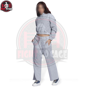Ensemble de survêtements pour femmes, couleur gris, vêtements décontractés, coupe confortable, meilleure qualité, hauts courts pour femmes, sweats à capuche et ensembles de pantalons - Product Image 5