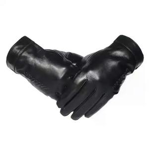 Gants d'hiver chauds en cuir véritable, doublés thermiquement, pour le travail en extérieur, la conduite et les voyages - Product Image 6