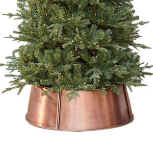 Luxury Printed Galvanized Metal Iron Round Shaped Tree Skirt Copper Antique Finished Christmas Tree Collar - Product Image 6
