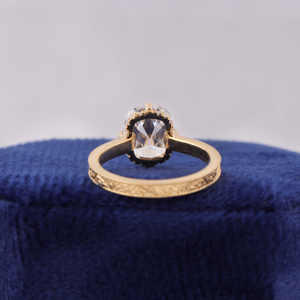 แหวนหมั้นเพชร OMC Lab Diamond ทรงวินเทจ ดีไซน์วงแหวนซ่อน - Product Image 4