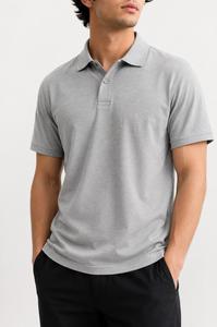Polo homme à manches courtes en coton, coupe classique, boutonné, design uni, tissu jersey respirant - Product Image 4