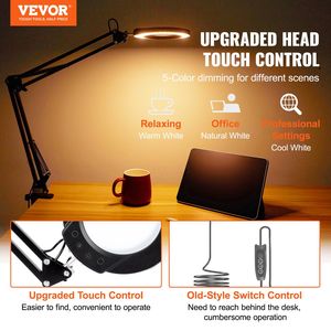 Lámpara de Escritorio con Lupa 5X de 4.3 Pulgadas con Soporte de Luz y Base de 64 Pulgadas, Lupa 2 en 1 con Lente de Vidrio 5X para Lectura y Trabajo - Product Image 2