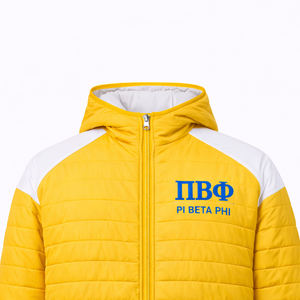 Chaqueta acolchada personalizada para fraternidad griega, chaqueta acolchada de invierno con logotipo bordado, fabricante de ropa griega al por mayor OEM - Product Image 2