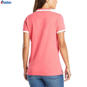 Nouveau design personnalisé de polos pour femmes, polos confortables en coton pour femmes, col rayé, coupe ajustée décontractée - Product Image 4