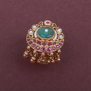 Vinisha Antique Designer Brass Ring - Product Image 1