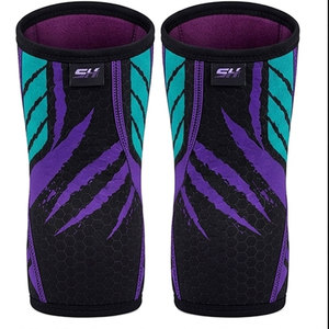 Genouillères de compression unisexes en néoprène 7 mm avec logo personnalisé, idéales pour la musculation, les squats, le crossfit et les accessoires de gym. - Product Image 3